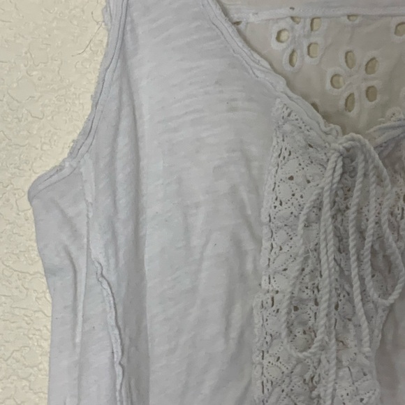 Free People | White eyelet loose boho festival tank top blouse size extr… - Picture 5 of 8